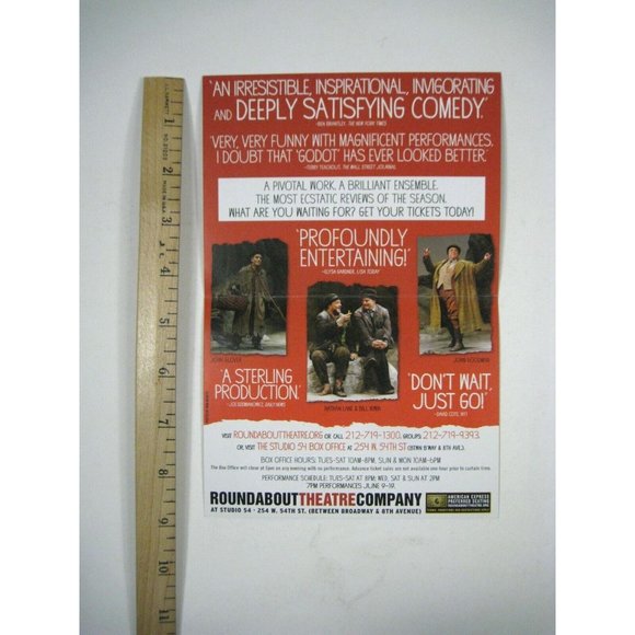 Waiting for Godot Playbill 2009 Theatre Ticket Bill Irwin John Glover Signed - Picture 4 of 9